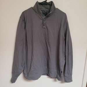 Lucky Brand Grey 1/4 Button up Sweatshirt